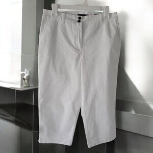 Karen Scott Cotton Womens  Woven Bright White Capri Pants Comfort Waist SZ 8